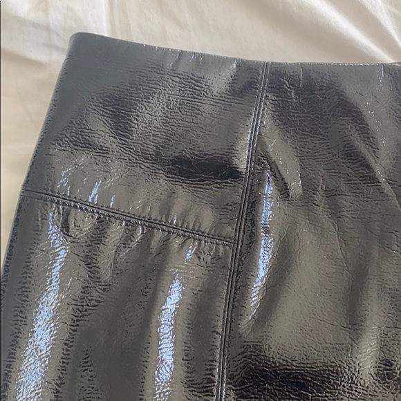 Faux Vinyl Leather Mini Skirt - Picture 3 of 5